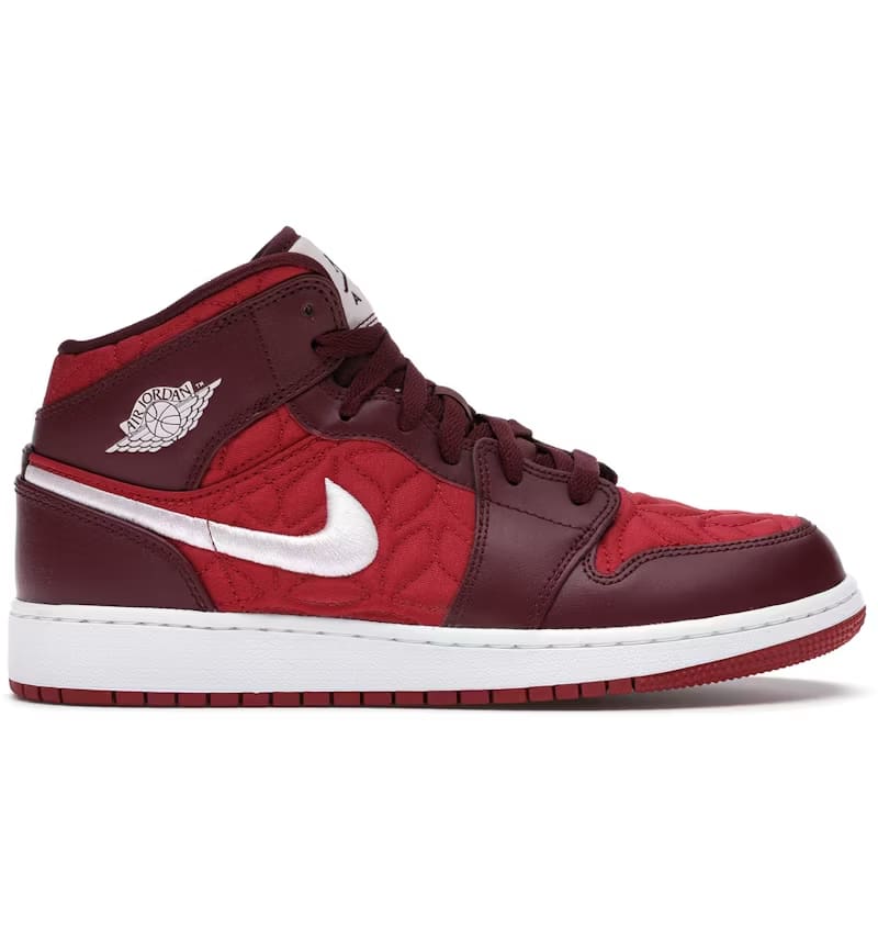 Nike Air Jordan 1 Mid SE Red Quilt (GS 6y)
