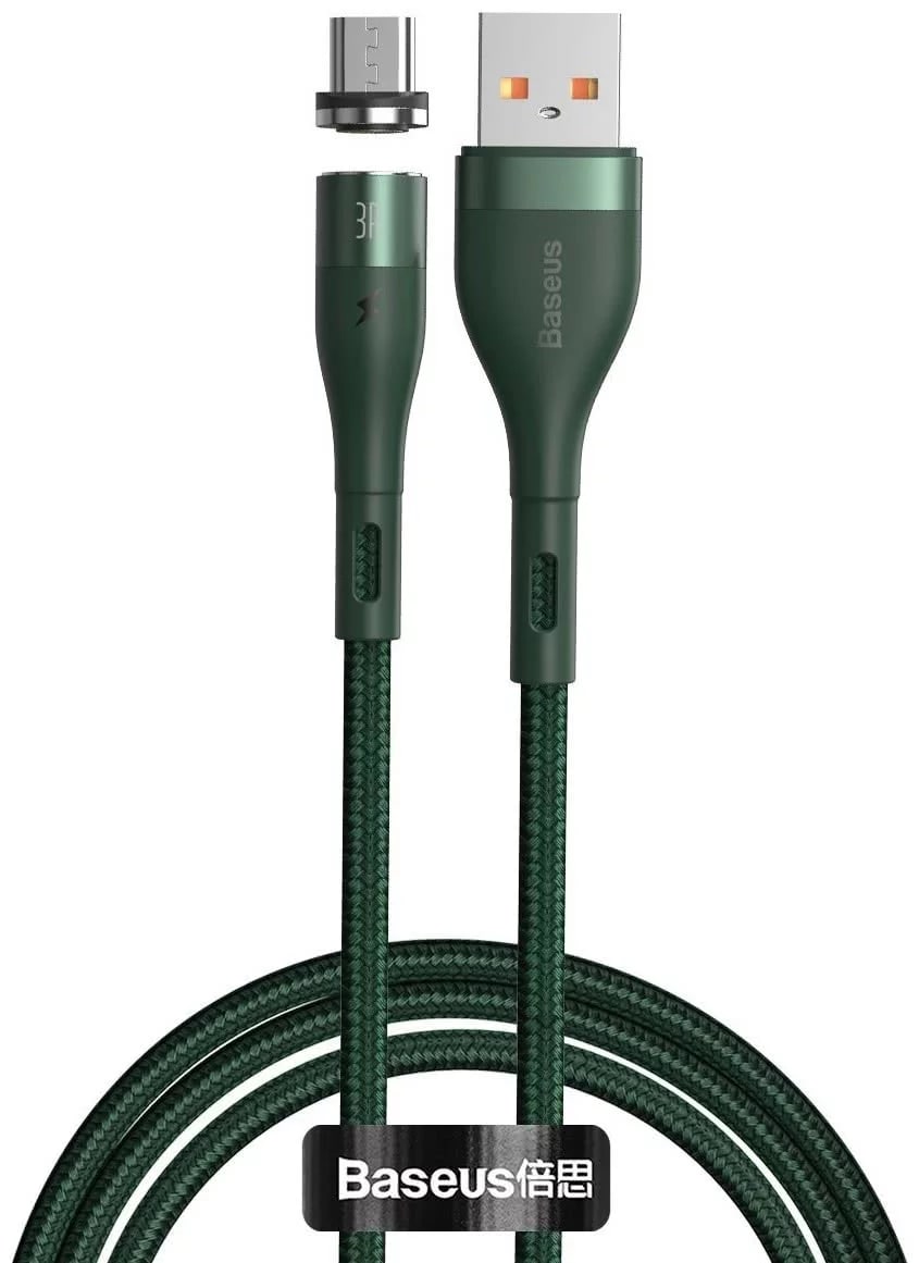 Baseus Magnetic USB to MicroUSB 1m Green
