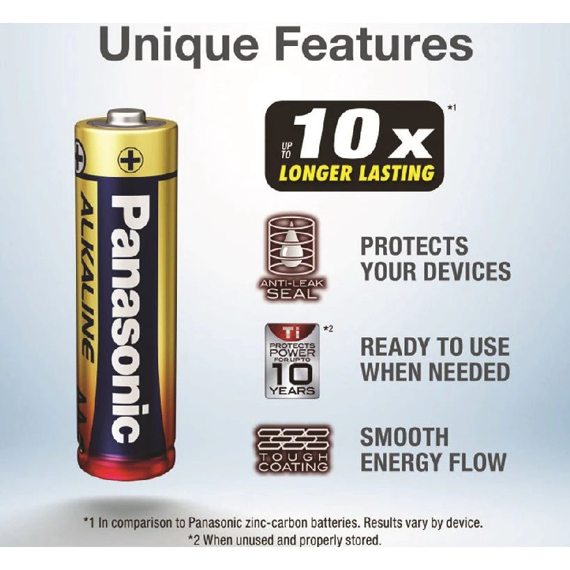 AU Genuine Panasonic Alkaline AA , AAA 1.5V Battery Long Life