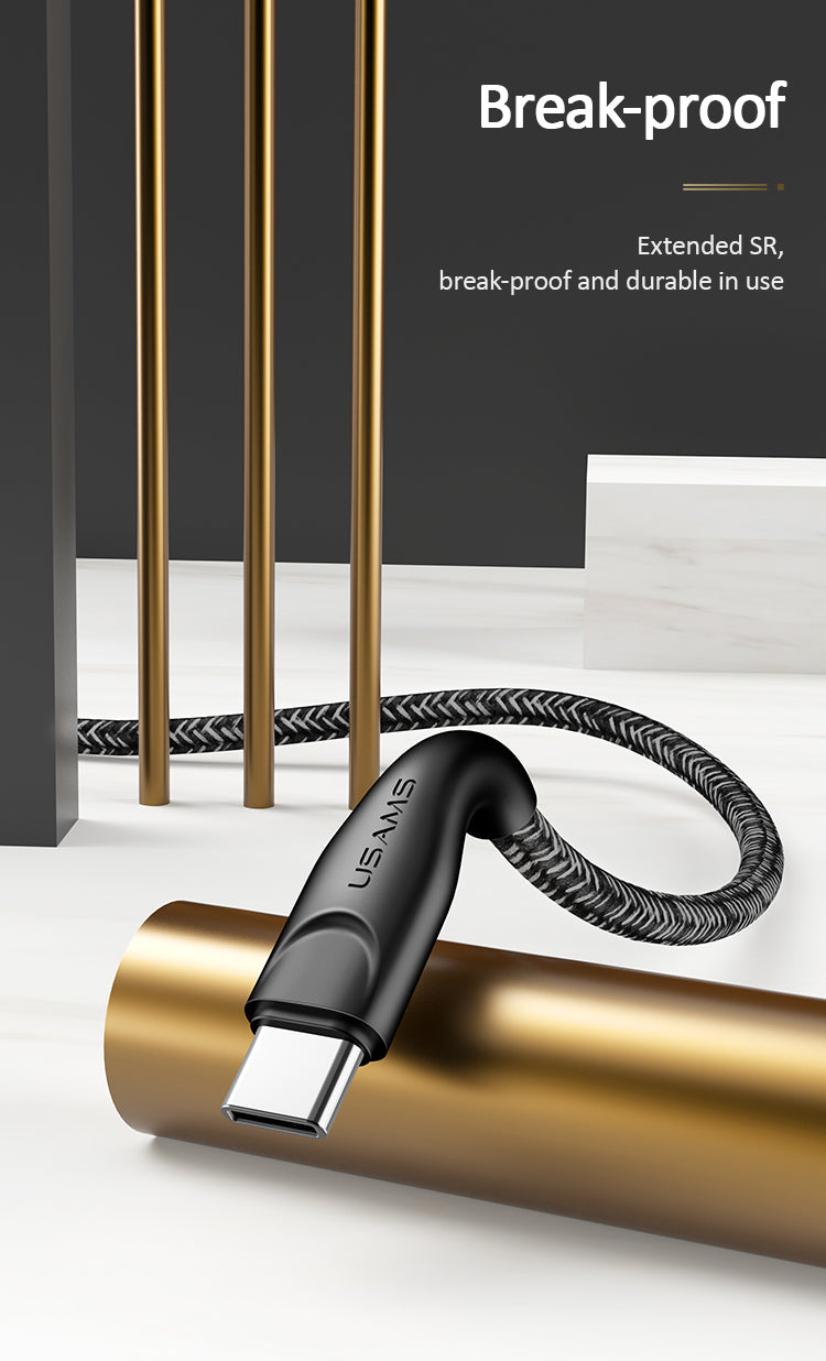 Usams US-SJ398 U41 Type-C Braided Data and Charging Cable 3m