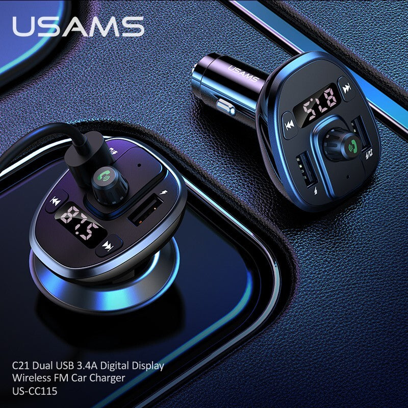 USAMS USB Fast Charging Car Charger QC 3.0 PD Type C Cigarette Lighter Adapter