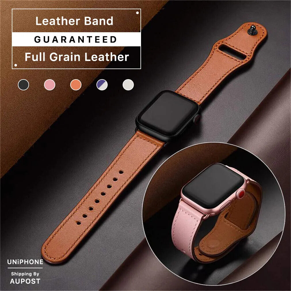 Apple Watch Leather Strap iWatch Band Series 9/8/7/6/5/4/3/2/1/SE 42/44/45/49mm