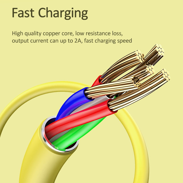 USAMS Silicone USB To Lightning Fast Charging Cable Data Cord For Apple iPhone 14 13 12 11 XS Pro Max iPad (1m, Yellow)