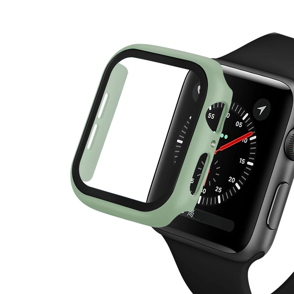 Apple Watch Series 9 8 7 6 5 4 3 Bumper Case Full Coverage Tempered Glass (40mm)