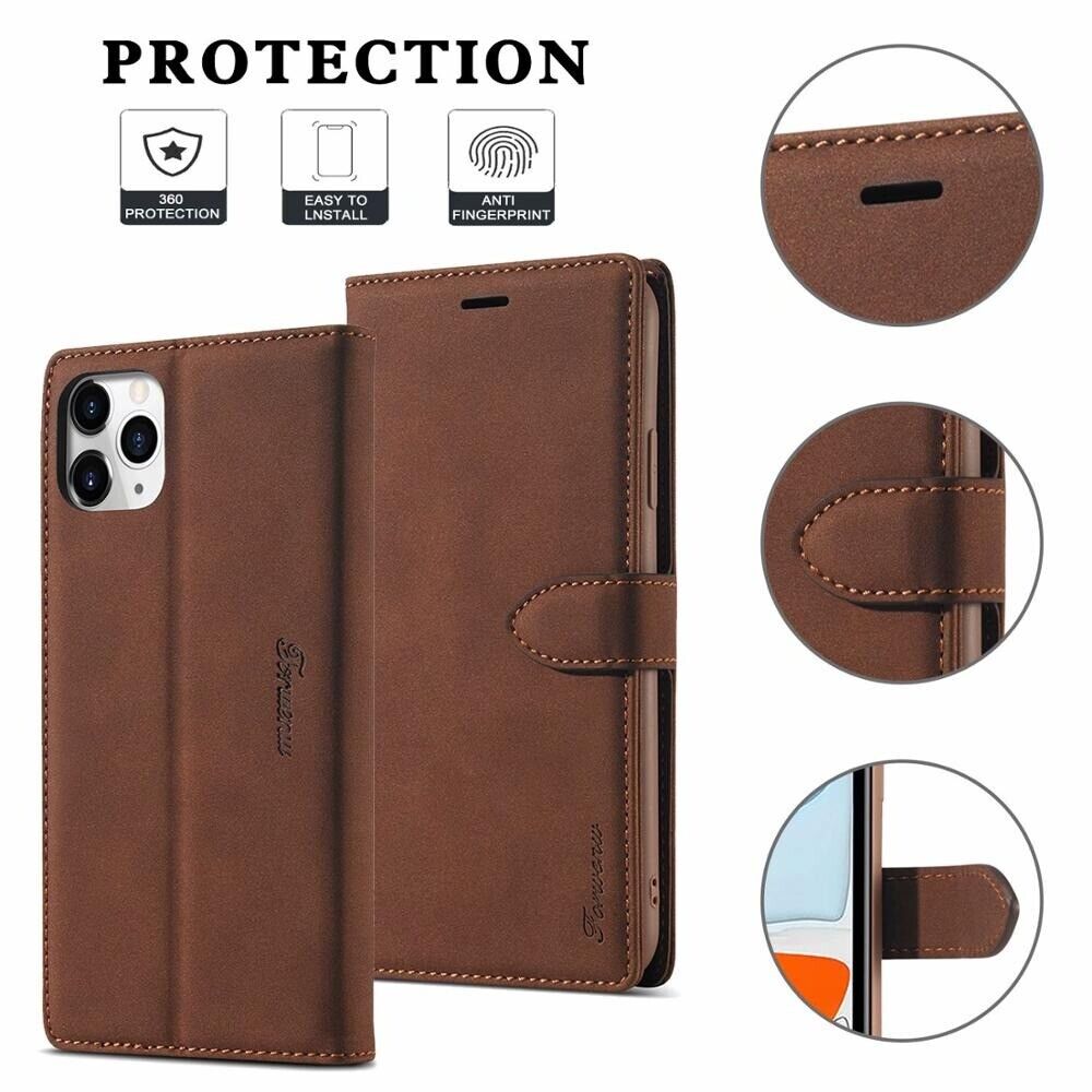 Leather Wallet Flip Case Cover Slot For iPhone 13 Mini