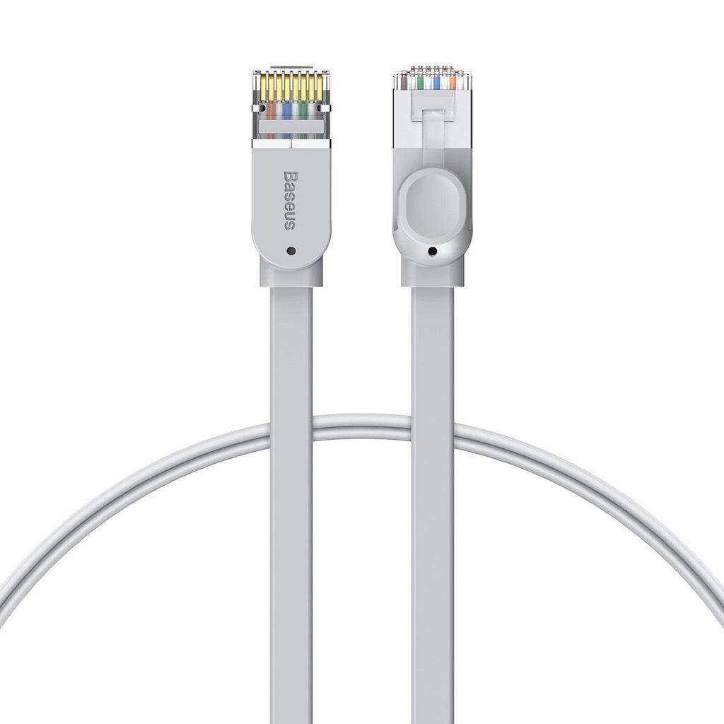 Baseus Cat 6 Ethernet Cable Flat High Speed Internet & Network Cable, RJ45 Connectors,Professional LAN Cable Shielded For Modem Router PC Computer Office (3m, Grey)