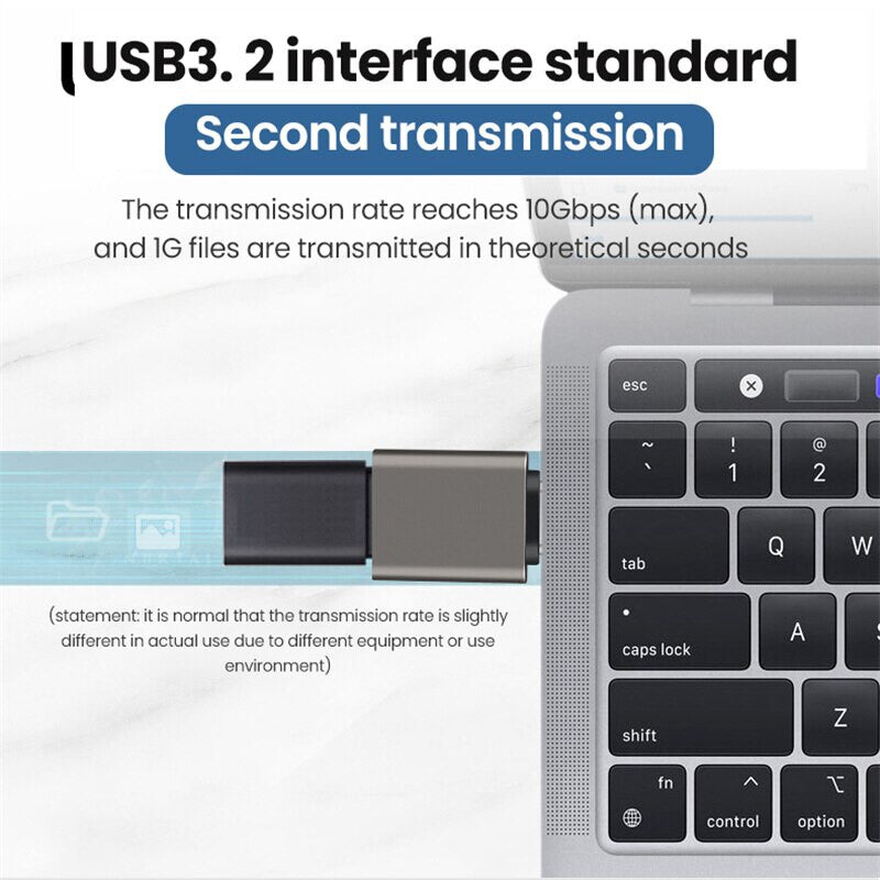 USB 3.0 To Type C Adapter Fast Converter USB-C Data OTG Adapter (Light Pink)