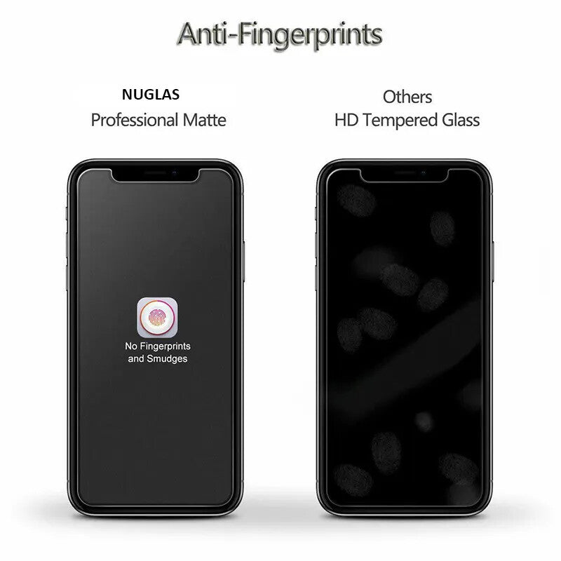 (2 Pack) Nuglas iPhone 14 13 12 11 Pro XS XR Max Anti Glare Matte Tempered Glass Fingerprint Proof Screen Protector