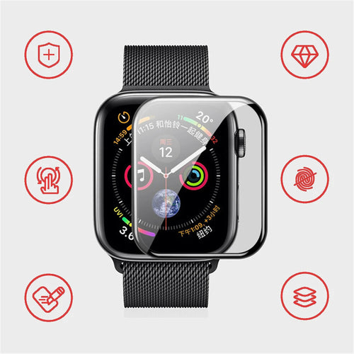 Apple Watch Clear Tempered Glass Screen Protector For Series Ultra 9 8 7 6 5 4 3 SE 9H Hardness, Anti-Fingerprint (42mm)