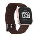 Fabric Replacement Strap Nylon Band Breathable Adjustable Wristband For Fitbit Versa 3 (Small, Walnut)