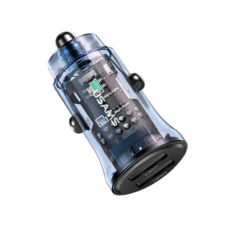 USAMS Fast Car Charger USB Quick Charger 2 Port Qualcomm QC3.0 Lighter Socket AU (Blue)