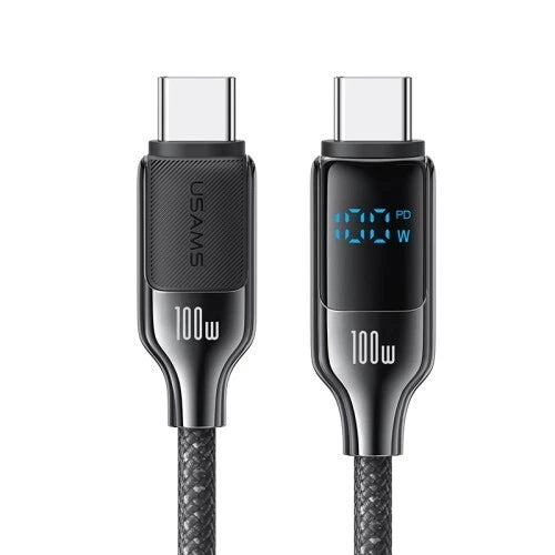 USAMS USB-C To Type C PD Fast Charging Digital Cable For iPhone 16 15 Samsung (Black)