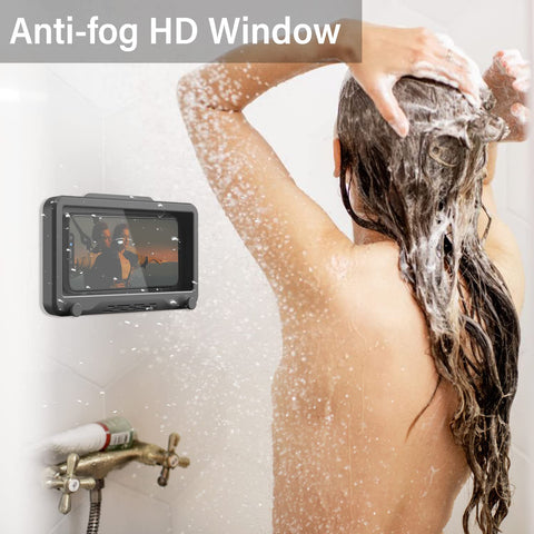 Universal Waterproof Phone Case Bathroom Shower Phone Holder Wall Mounted (WHITE)