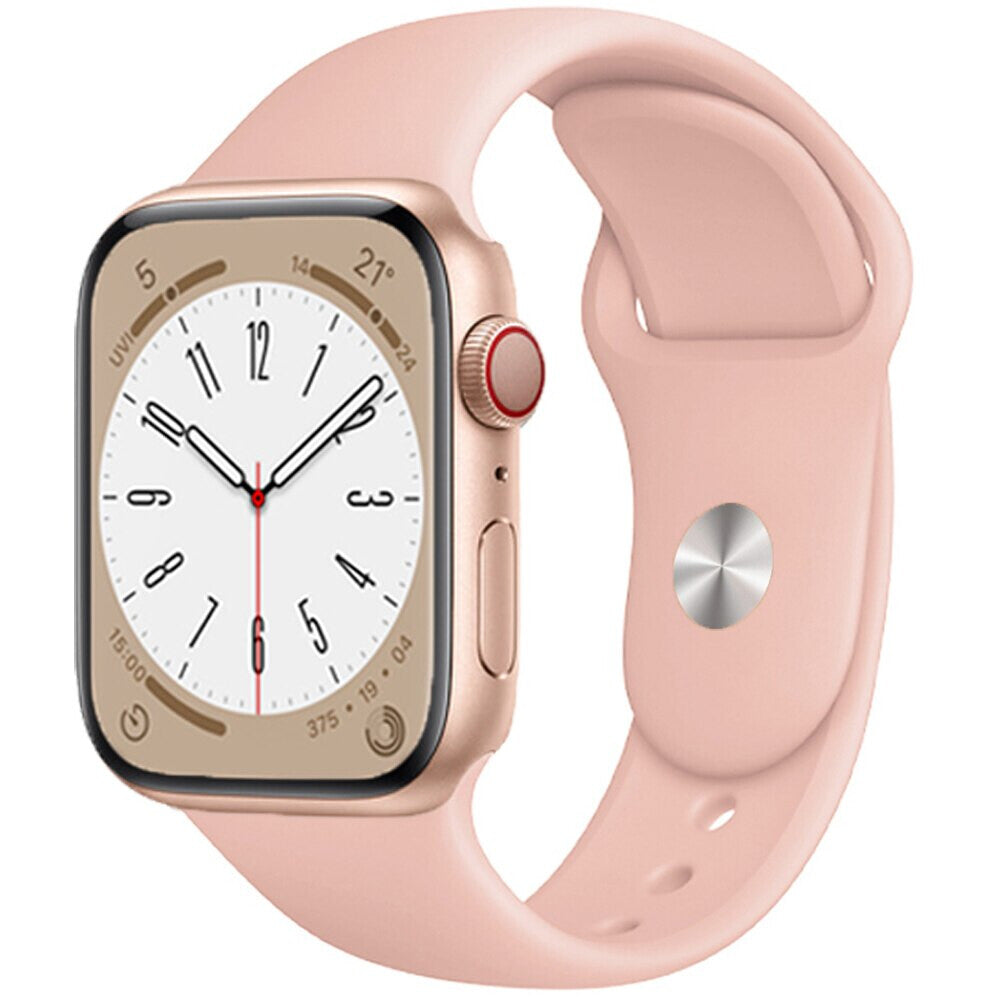 Apple Watch iWatch Silicone Band Strap Series 9/8/7/6/5/4/3/2/1 38/40/41mm (Pink Sand)