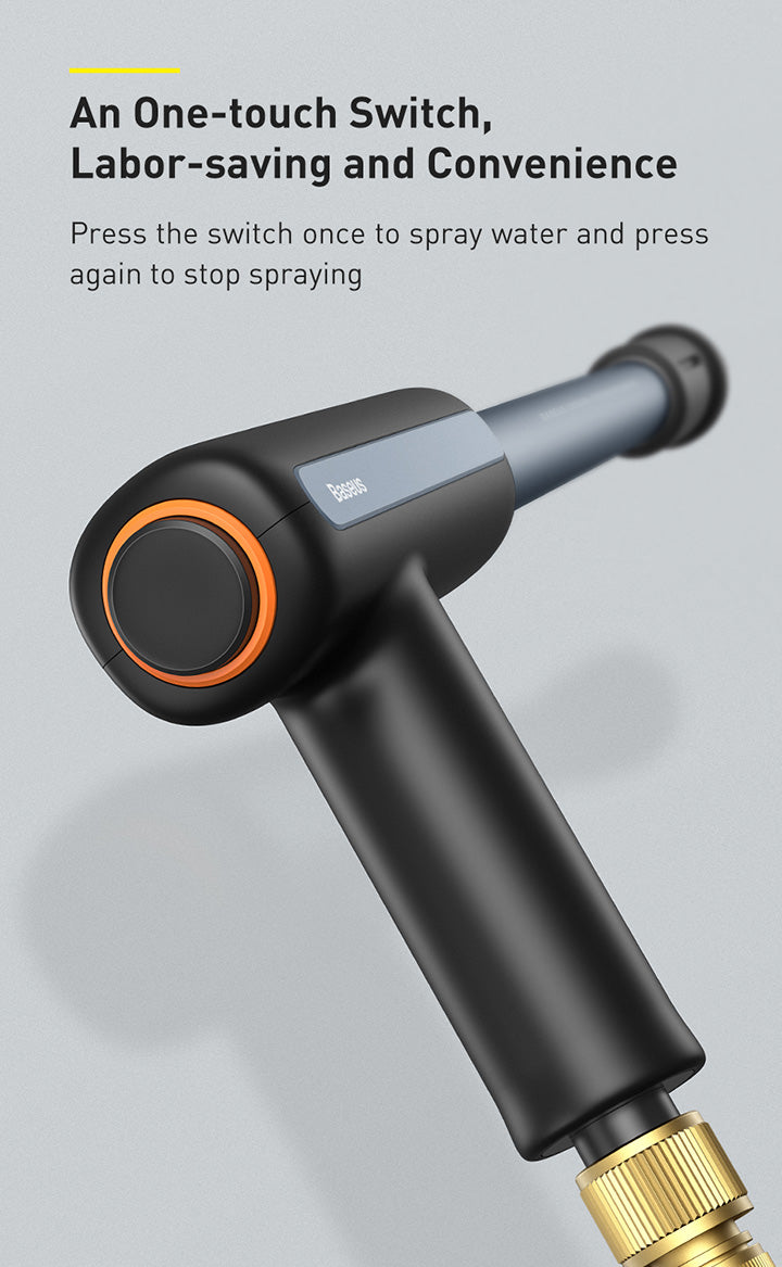 Baseus Clean Guard Nozzle Garden Hose Gun, Spray Gun Garden Hose Nozzle, High Pressure Car Wash Foam Gun Water Washer Cleaner Lance Sprayer Adjustable Water Flow
