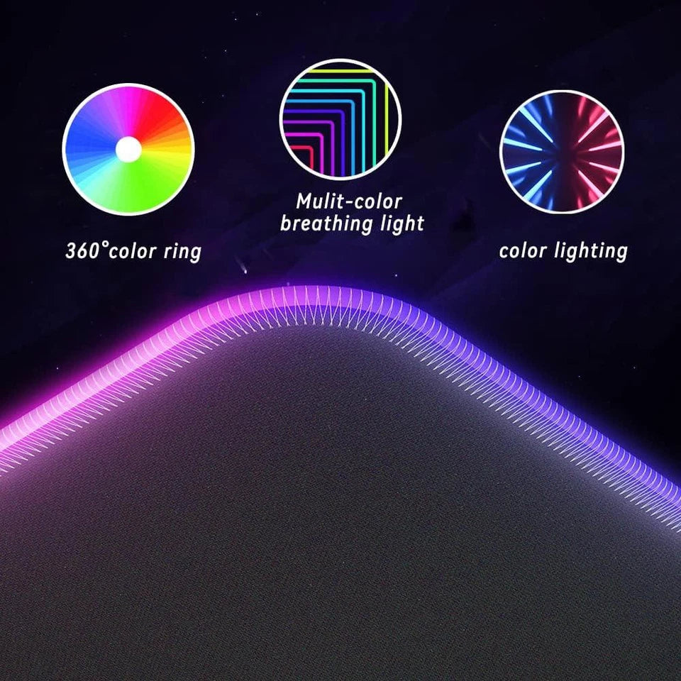 RGB Gaming Mouse Pad, Extended Desk Mat 35x25x4cm