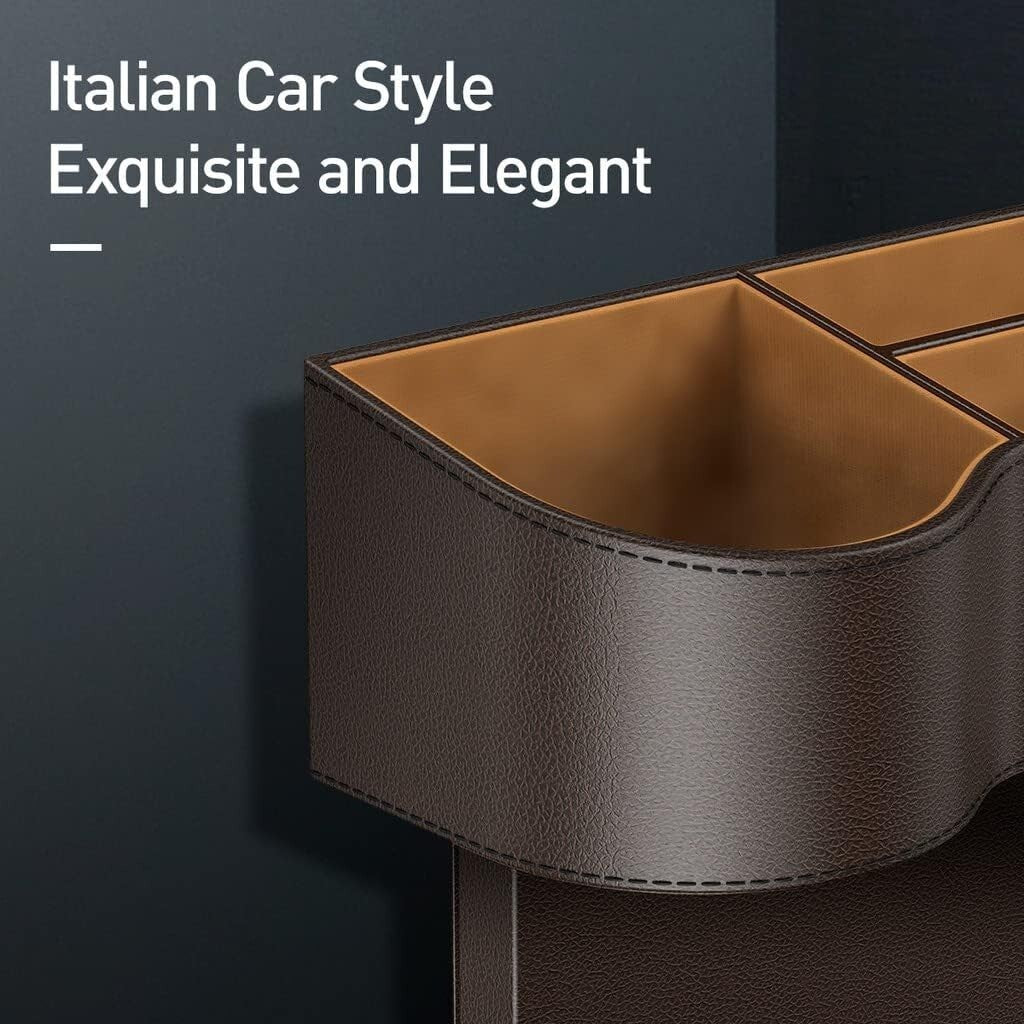 Baseus Universal Leather Car Organiser Auto Seat Gap Storage Box For Pocket Organizer Wallet Cigarette Keys Phone Holders