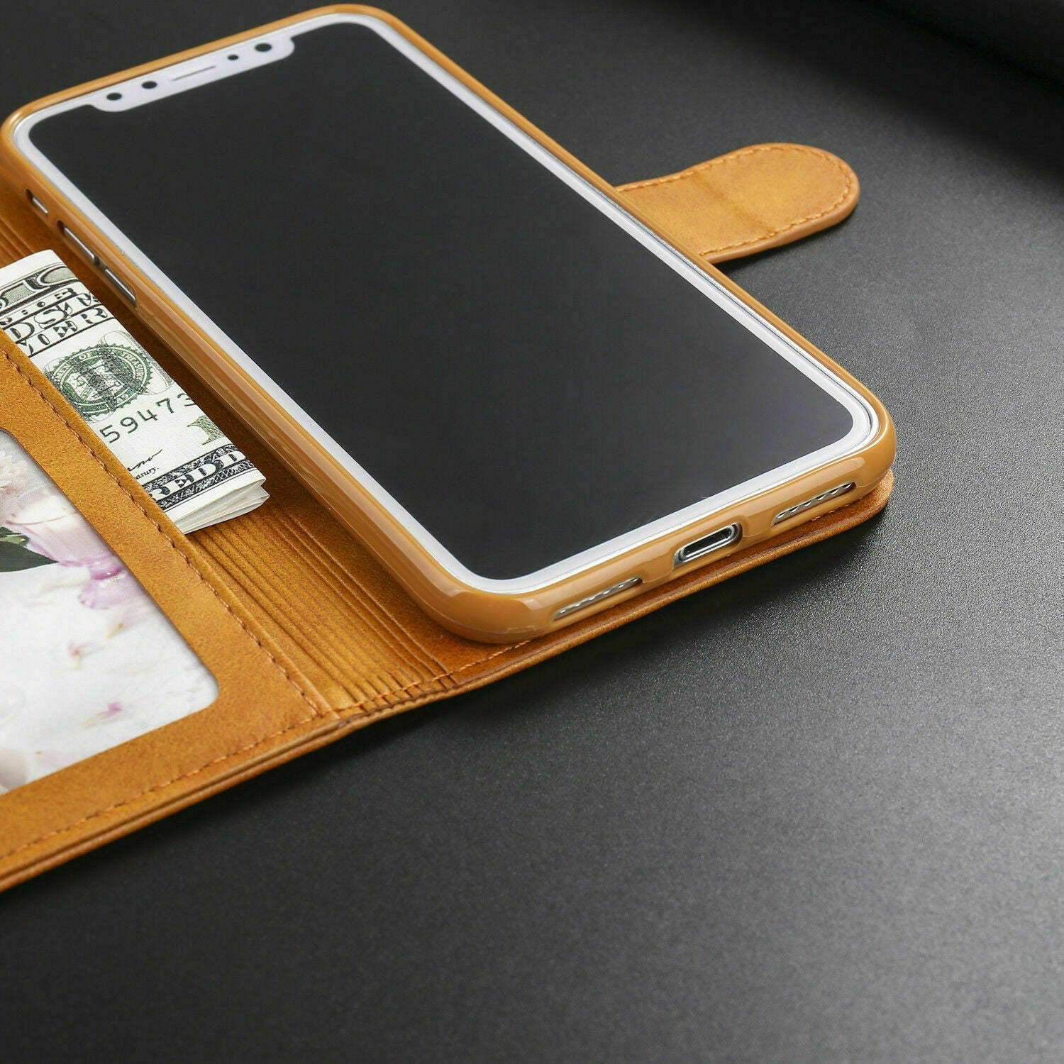 Leather Wallet Flip Case Card Holder Cover Stand For iPhone 14 Pro