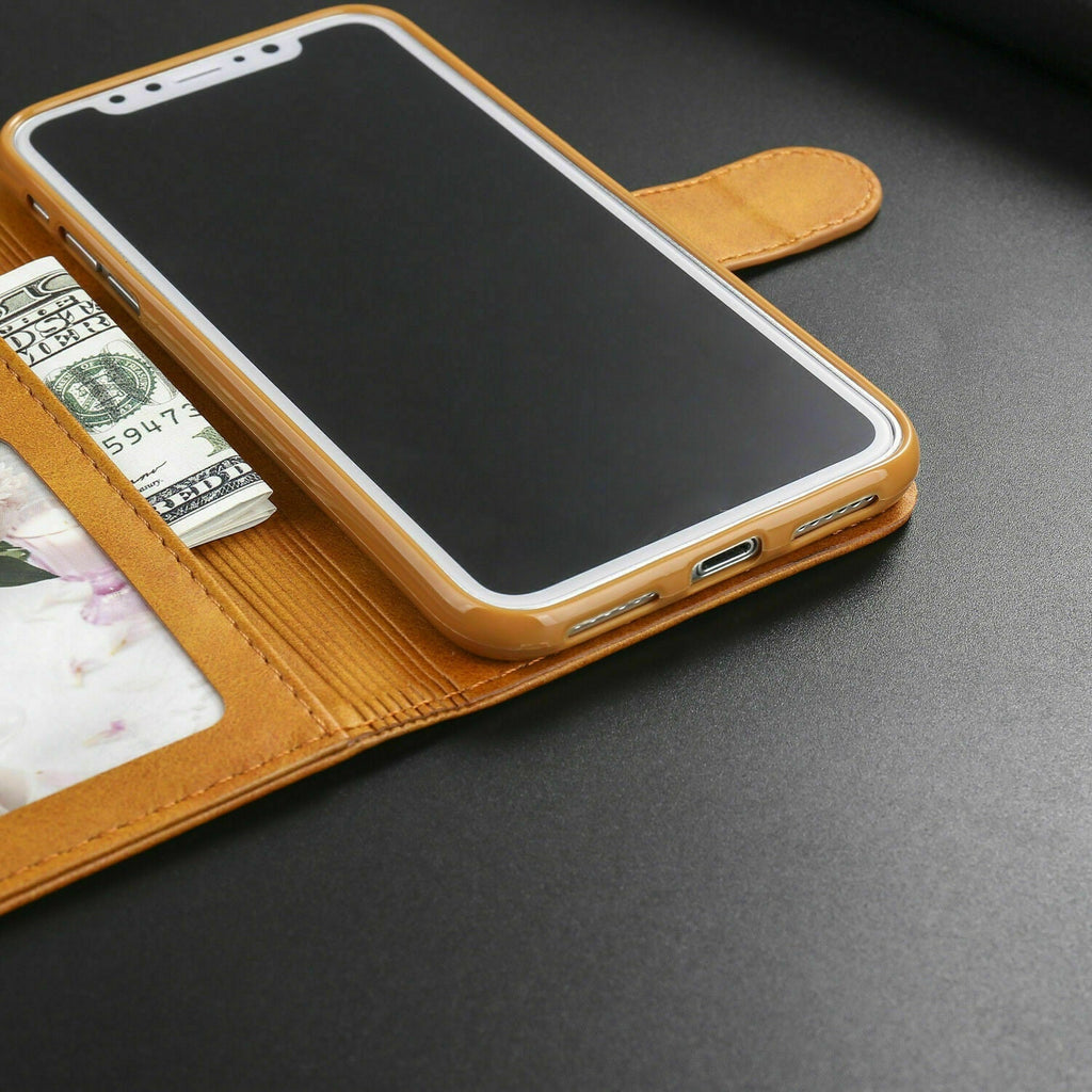 Leather Wallet Flip Case Card Holder Cover Stand For iPhone 14 Pro Max