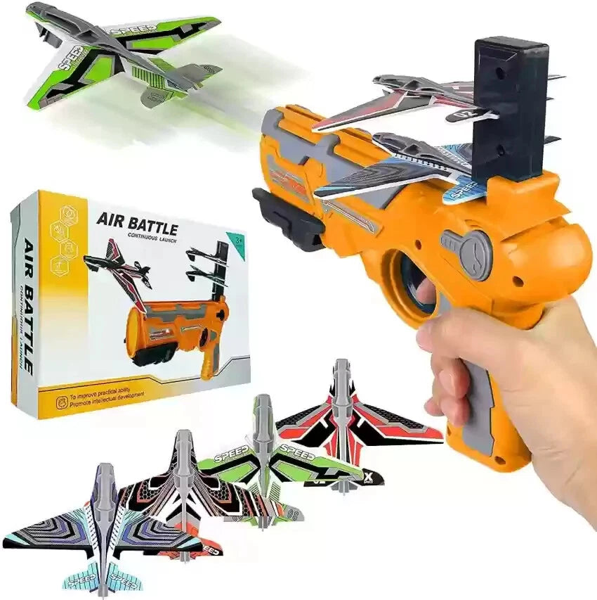 Airplane Launcher Toy Catapult Aircraft Plane Gun Outside Water Gun Toys (Orange)