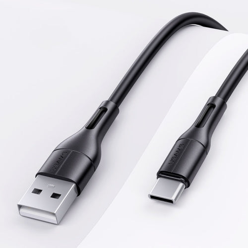 USAMS USB To Type-C Fast Charging Cable Data Cord For Samsung S24 S23 S22 S21 Ultra Plus iPhone 16 15 Pro Max iPad Pro 13 11 inch (1m, Black)
