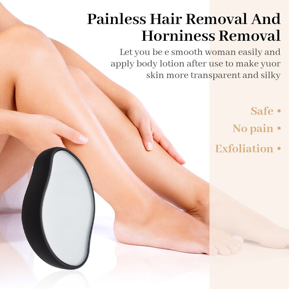 Women Men Painless Physical Hair Removal Epilators Crystal Hair Remover Eraser Exfoliate (Black)