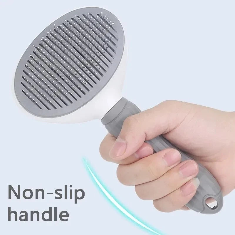 Grooming Brush For Dog Cat Deshedding Tool Rake Comb Fur Remover Reduce Pet Hair (Blue)