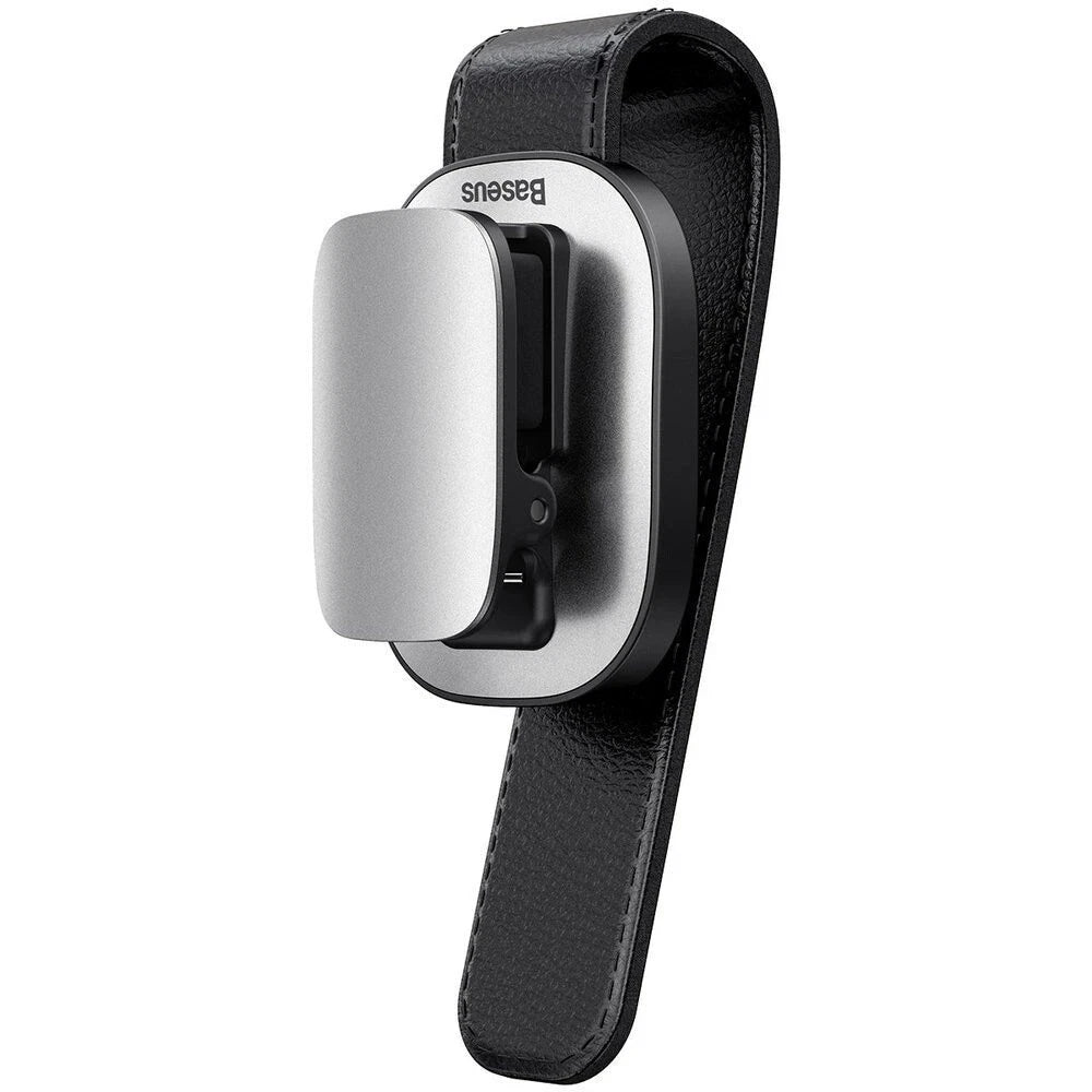 Baseus Car Vehicle Accessory Sun Visor Glasses Eye Card Pen Holder Clip Clamp (Silver)