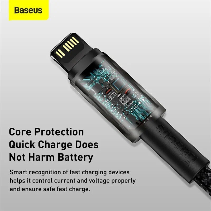 Baseus 20W PD Type C To Lightning Fast Charge Charging Cable Data Sync Cord For iPhone iPad AirPods (2m)