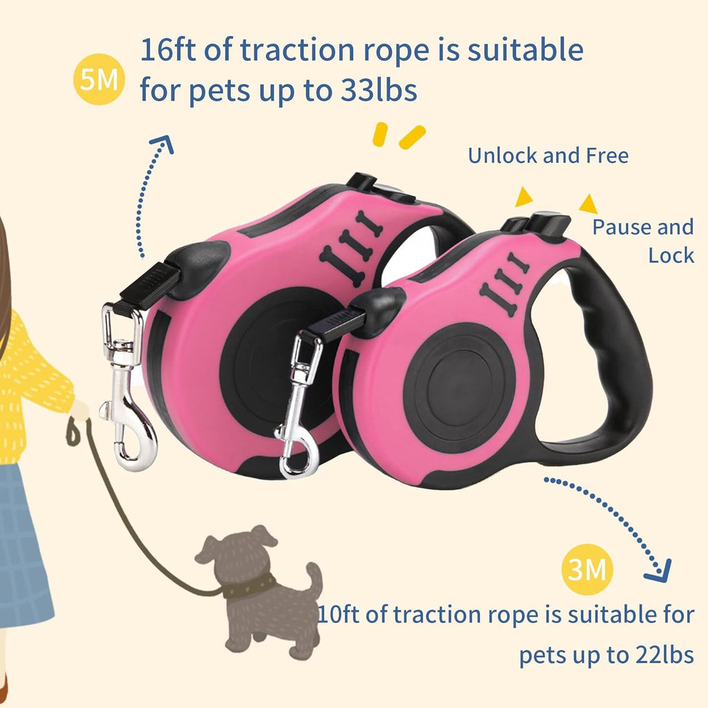 Heavy Duty Automatic Retractable Dog Leash Pet Collar Walking Lead Traction Rope (Blue)