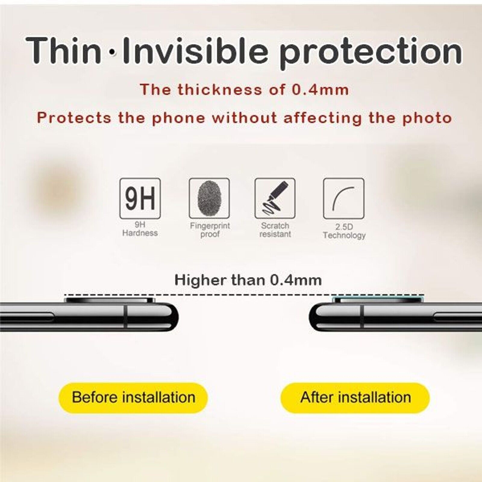 iPhone 8/SE2/SE3 Metal Ring Camera Lens Protector