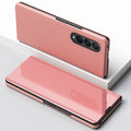 Mirror Shockproof Flip Case Cover Shockproof Anti-Scratch Clear View Electroplate Kickstand Anti-Scratch For Samsung Note 20 Ultra