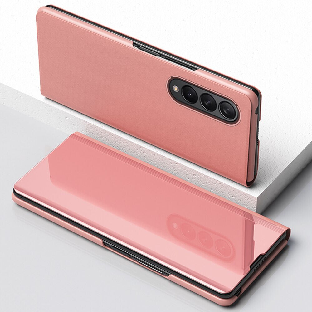 Mirror Shockproof Flip Case Cover Shockproof Anti-Scratch Clear View Electroplate Kickstand Anti-Scratch For Samsung S23