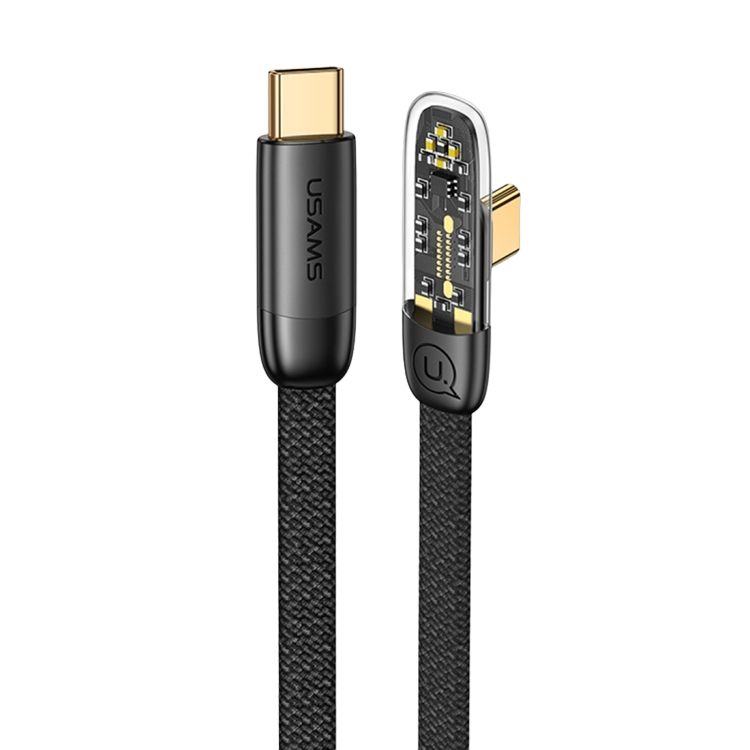 USAMS USB Type-C To Type C Cable Charge PD Quick Charging Data Fast Charger Samsung (1.2m, Black)