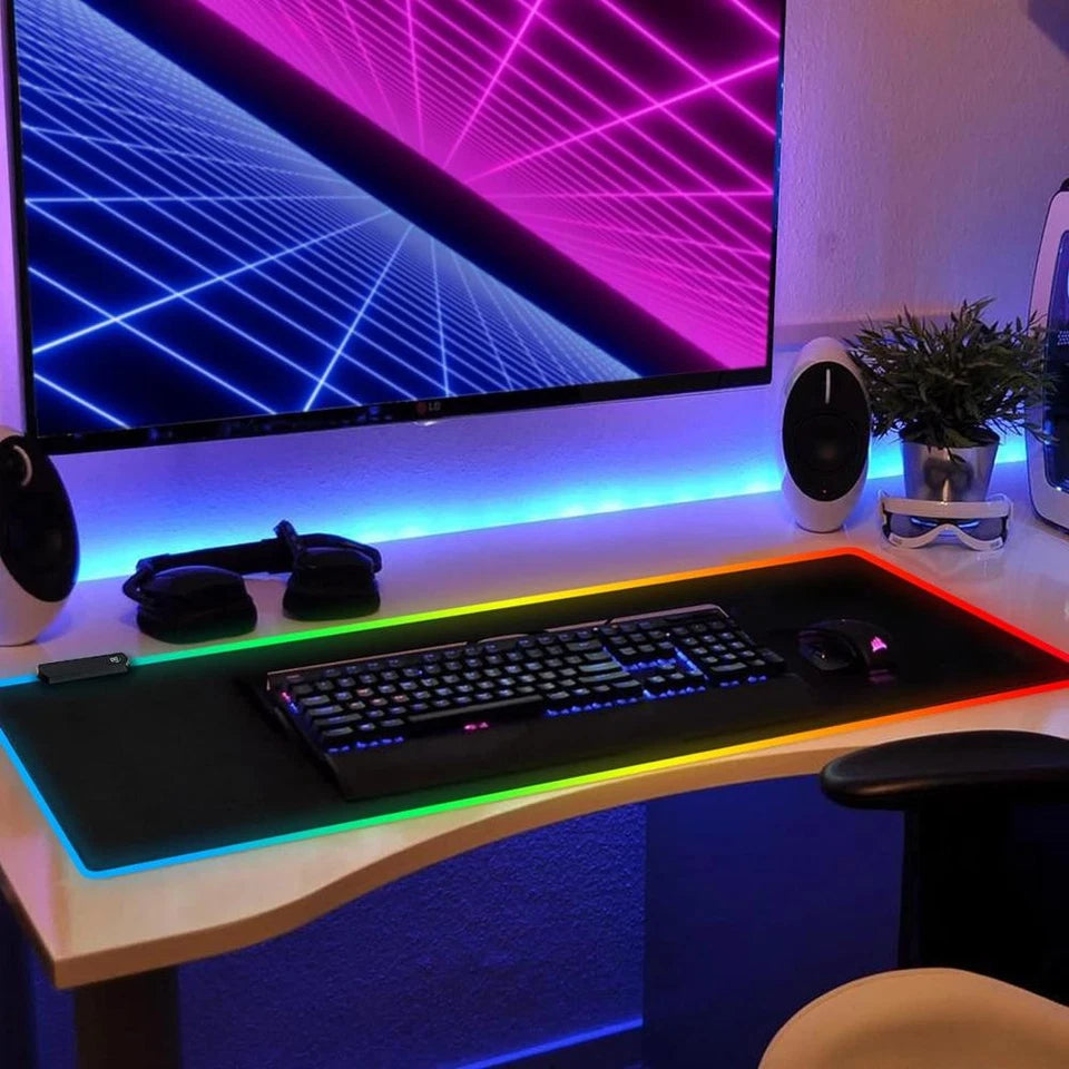 RGB Gaming Mouse Pad, Extended Desk Mat 35x25x4cm
