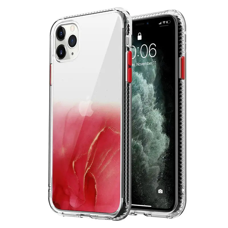 Marble Shockproof Clear Case Glitter Bling Cover for iPhone 14 Plus