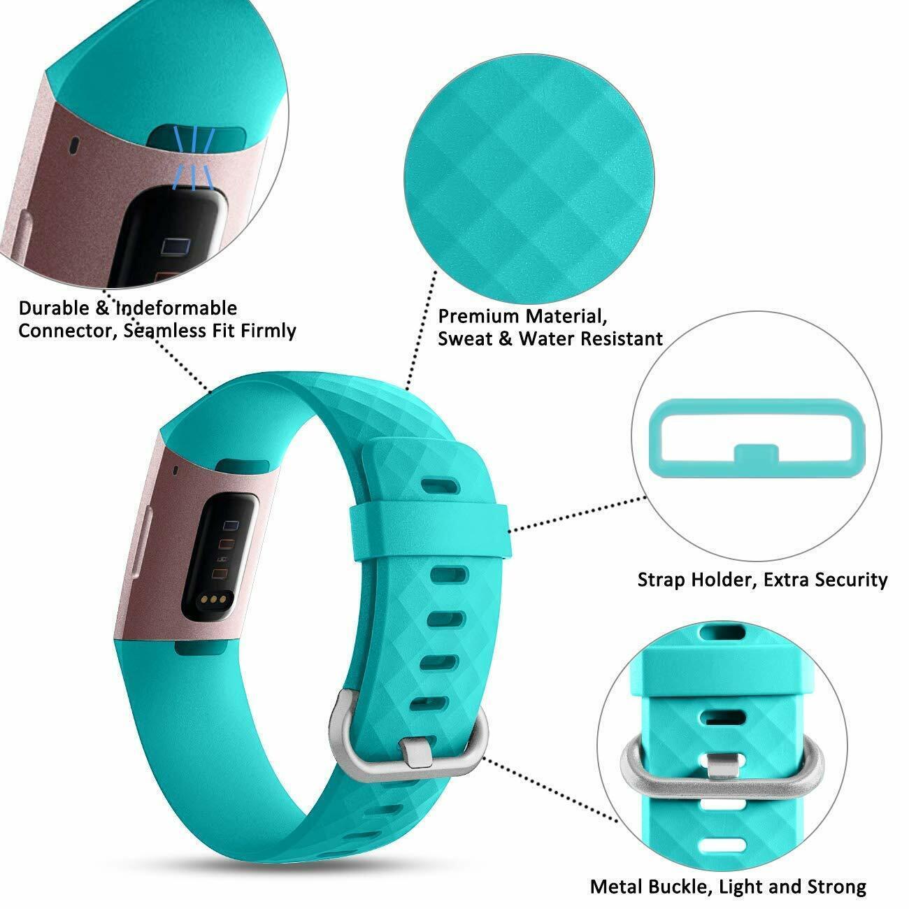 Silicone Replacement Strap Band For Fitbit Charge 3 / 4 (Sky Blue)