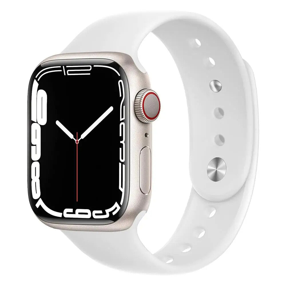 Apple Watch iWatch Silicone Band Strap Series 9/8/7/6/5/4/3/2/1 42/44/45/49mm (White)