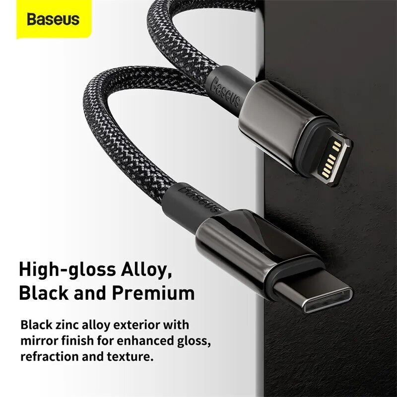 Baseus 20W PD Type C To Lightning Fast Charge Charging Cable Data Sync Cord For iPhone iPad AirPods (2m)