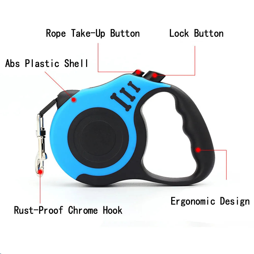 Retractable Dog Leash, Dog Walking Leash For Small To Large Dogs Up To 110lbs /44 lbs, One Button Break (3 Meter Yellow)