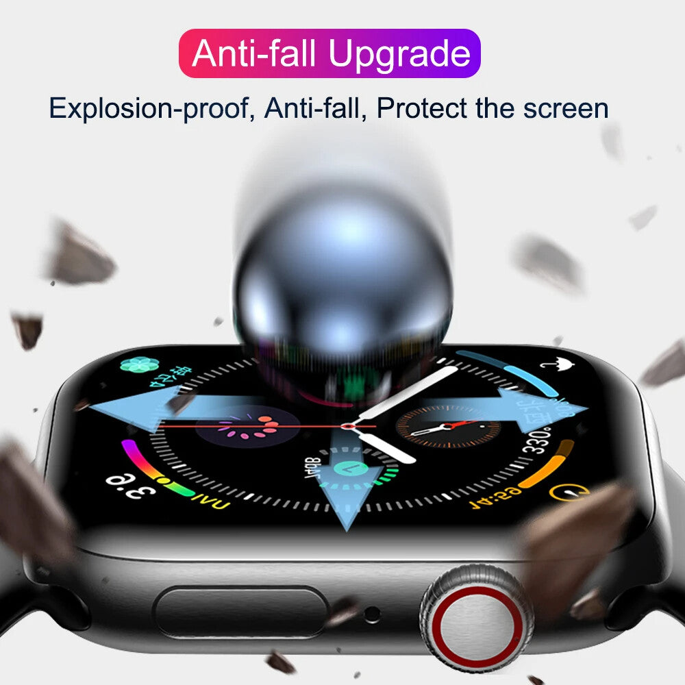 Apple Watch Clear Tempered Glass Screen Protector For Series Ultra 9 8 7 6 5 4 3 SE 9H Hardness, Anti-Fingerprint (38mm)