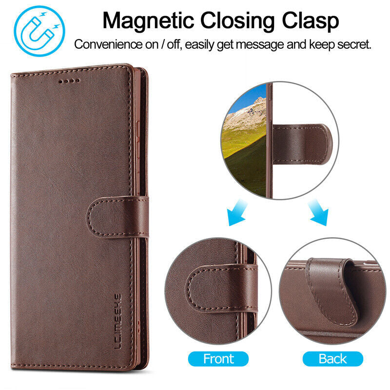 Wallet Case With Card Slots Holder, Lightweight Folio Cover with Kickstand, Retro Style Soft Leather Magnetic Flip For Samsung S20 Ultra