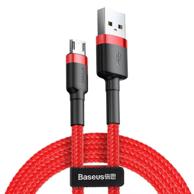 Baseus Micro USB to USB 2.0 High Speed Android Nylon Braided Charger Cable For Samsung Galaxy S7 S6 Nexus Nokia Kindle PS4 Xbox One Controller (1m, Red)