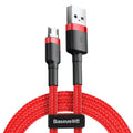 Baseus Micro USB to USB 2.0 High Speed Android Nylon Braided Charger Cable For Samsung Galaxy S7 S6 Nexus Nokia Kindle PS4 Xbox One Controller (2m, Red)