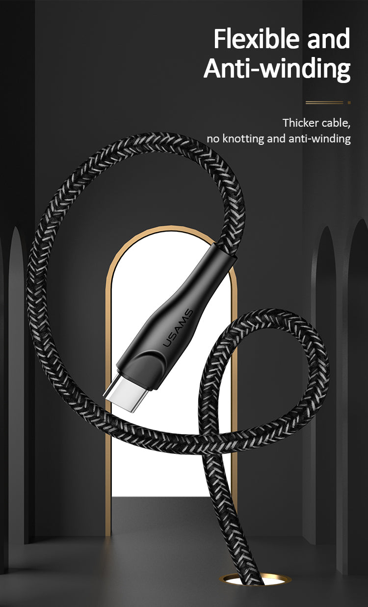 Usams US-SJ398 U41 Type-C Braided Data and Charging Cable 3m
