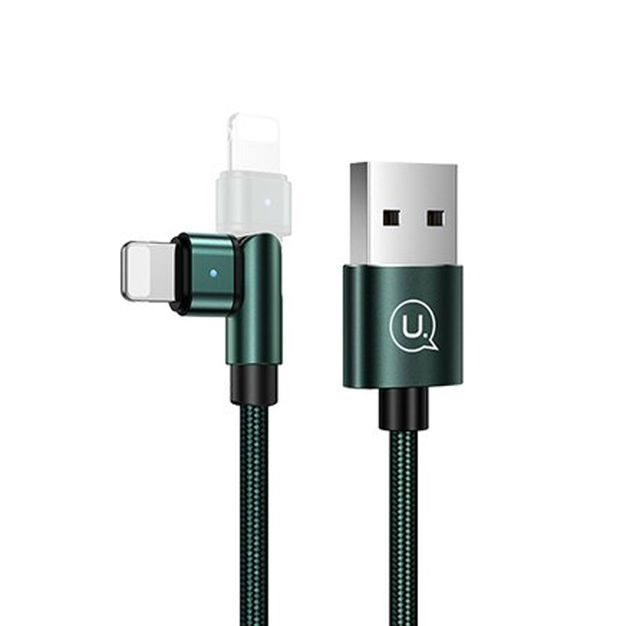 USAMS Rotatable USB To Lightning Cable 1m Green