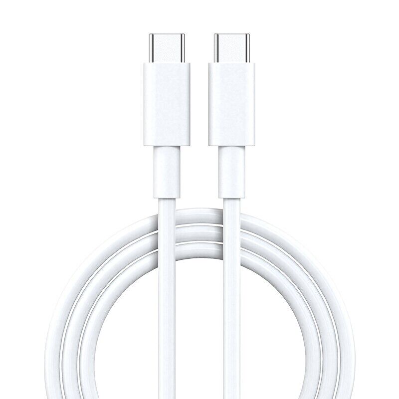 USB Type C To USB-C Cable Charge PD Quick Charging Data Fast Charger Samsung (1m, White)