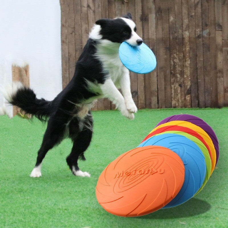 Rubber Pet Dog Frisbee Durable Fetch Toy For Puppy Exercise Outdoor Training(Purple)