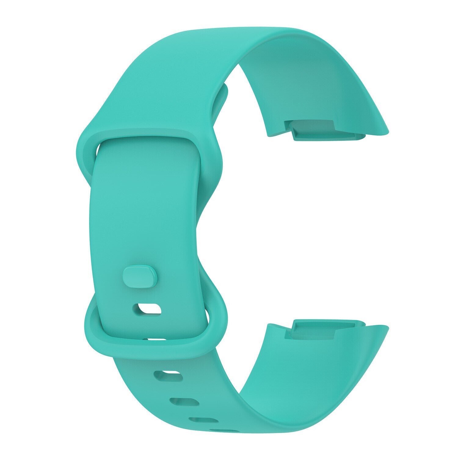 Soft Silicone Replacement Sport Strap Wristbands Band For Fitbit Charge 5 / 6 (Turqoise Green, Large)