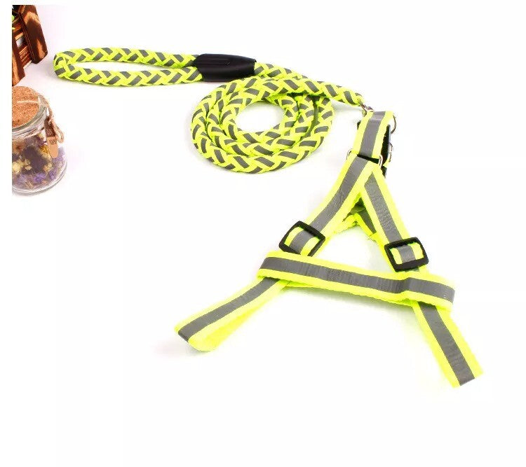 Padded Handle Outdoor Dog Leash Lead For Pets Puppy Cat (Yellow, 1m)